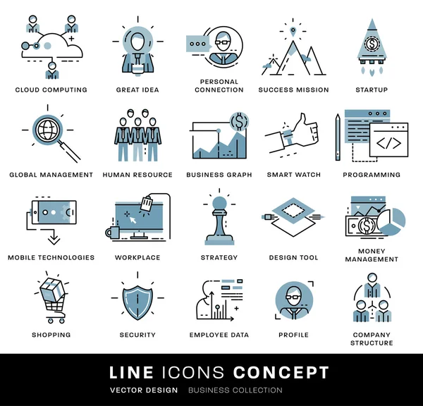 Conjunto de iconos, elementos de negocio — Archivo Imágenes Vectoriales