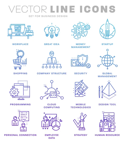 Icons gesetzt, Geschäftselemente — Stockvektor