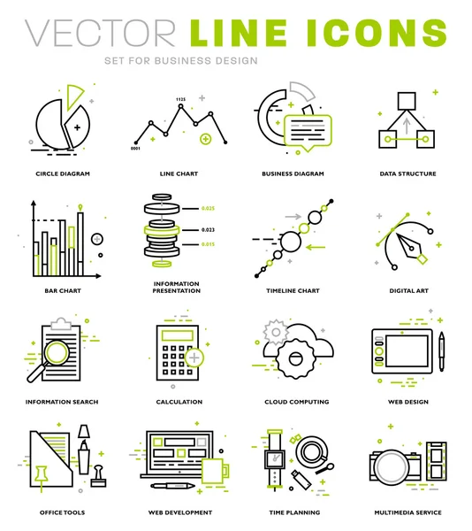 Icons Set, Business elementen — Stockvector