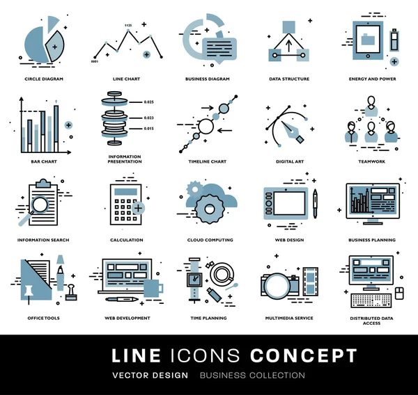 Icons gesetzt, Geschäftselemente — Stockvektor