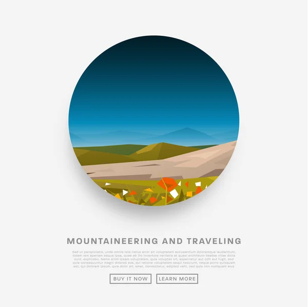 Mountaineering and Traveling  Illustration — Stock Vector