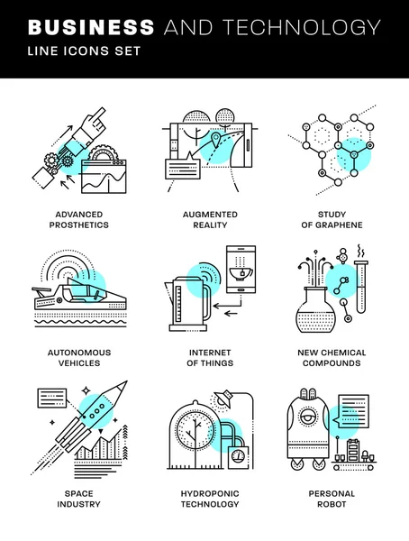 Tecnologia e elementos de negócio Ilustração De Stock