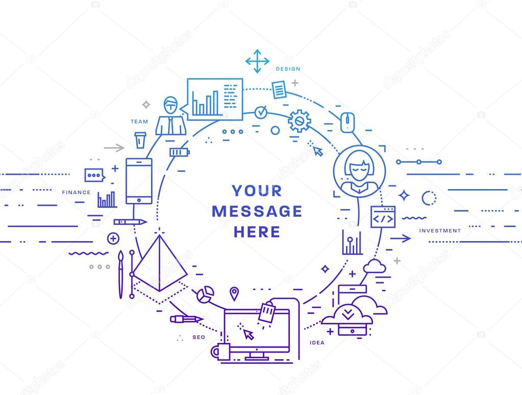 Circle Frame.  icons and elements