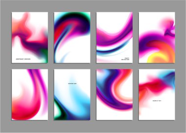 soyut suluboya öğeleri ile şablonlar 