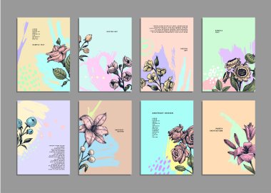 Broşür, el ilanı, kapak şablonları kümesi