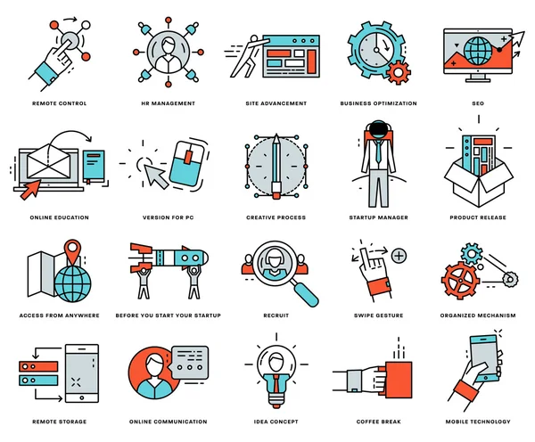 Conjunto de iconos, elementos de negocio — Archivo Imágenes Vectoriales