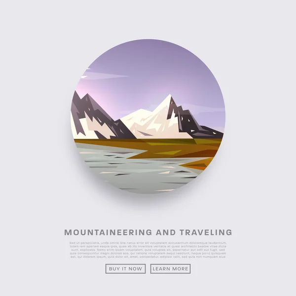 Mountaineering and Traveling  Illustration — Stock Vector