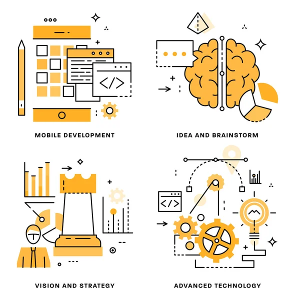 Concepto de ideas y lluvia de ideas — Archivo Imágenes Vectoriales