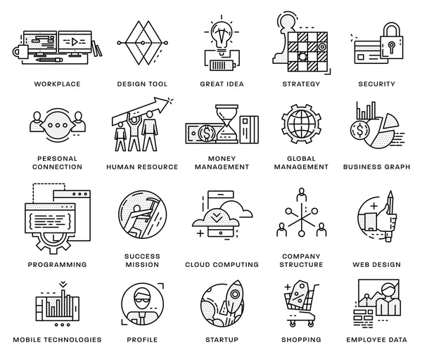 Conjunto de iconos, elementos de negocio — Archivo Imágenes Vectoriales