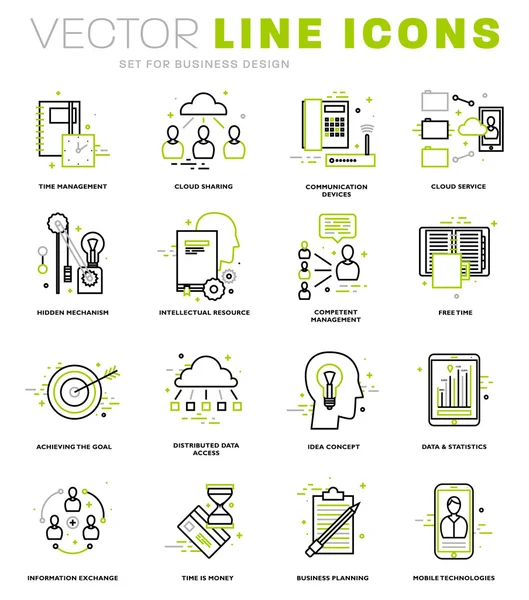 Conjunto de iconos, elementos de negocio — Vector de stock