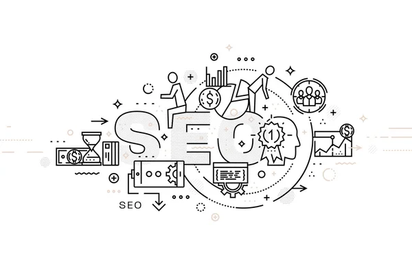 Seo Symbole und Elemente — Stockvektor