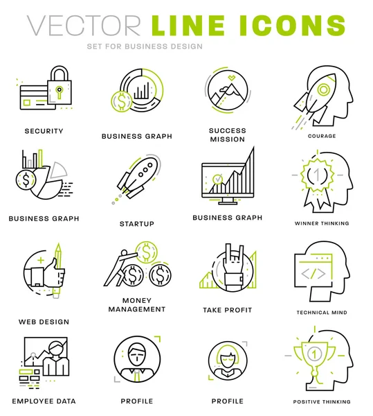 Conjunto de ícones, Elementos de negócio — Vetor de Stock