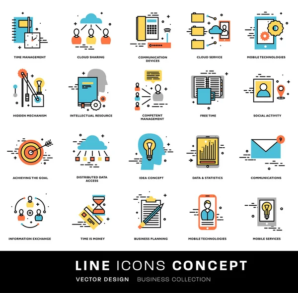Conjunto de iconos, elementos de negocio — Archivo Imágenes Vectoriales