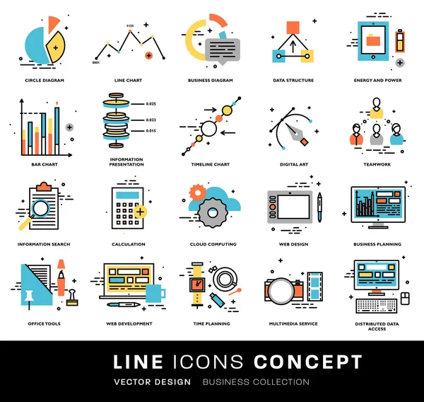 Icons gesetzt, Geschäftselemente — Stockvektor