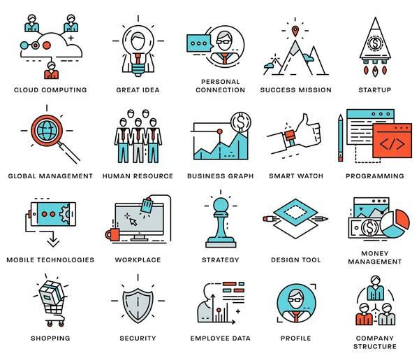 Conjunto de iconos, elementos de negocio — Archivo Imágenes Vectoriales