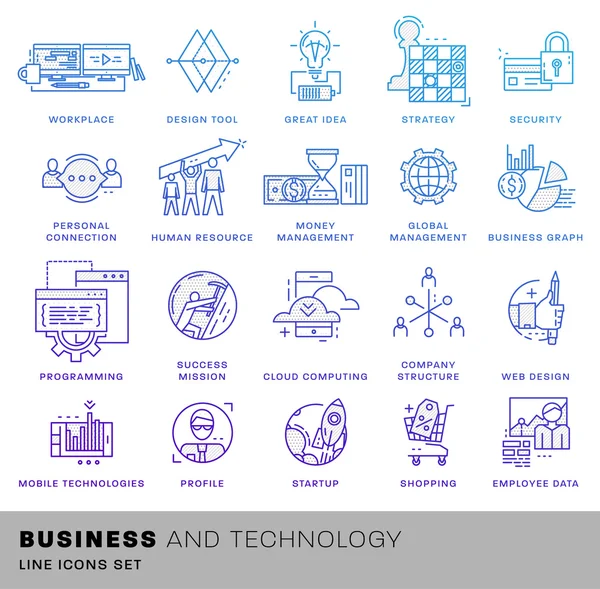 Tecnologia ed elementi di business — Vettoriale Stock