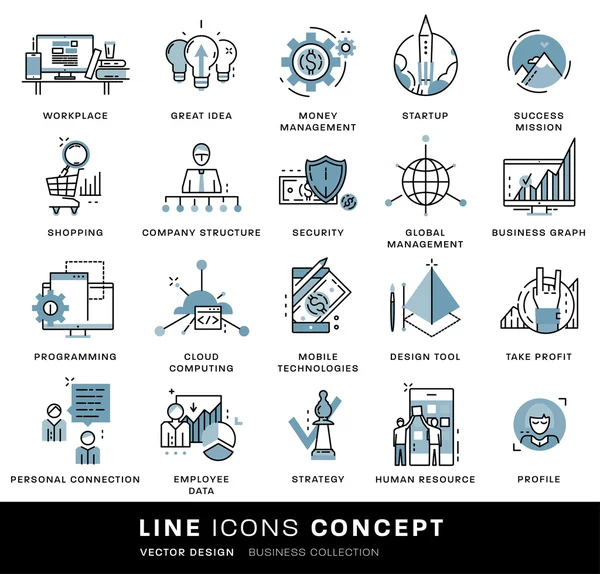 Ensemble d'icônes, Éléments d'affaires — Image vectorielle