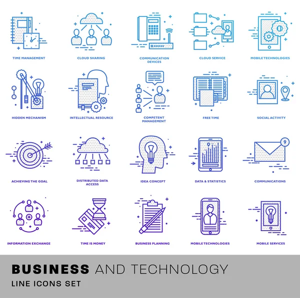 Tecnologia e elementos de negócio — Vetor de Stock