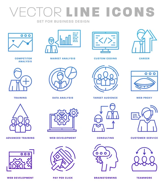Conjunto de iconos, elementos de negocio — Vector de stock