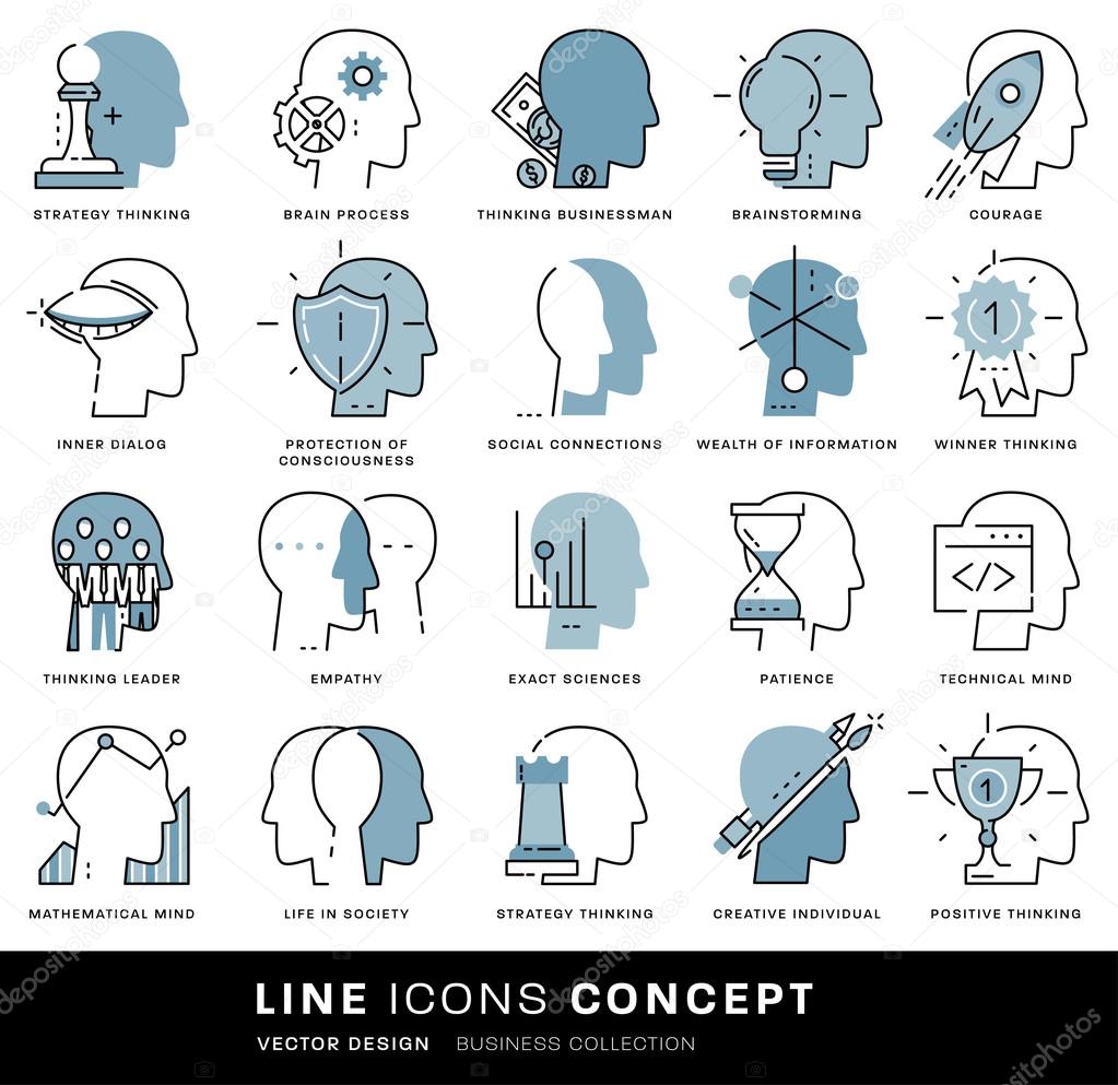 Brain, Mind Icons Set