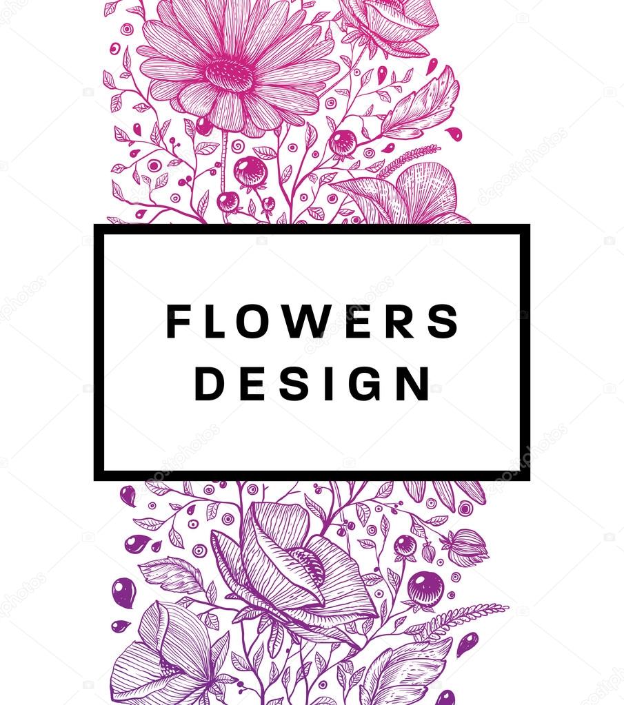 Floral Graphic Design. Spring and Summer Fashion Style with Vector Graphic Flowers.