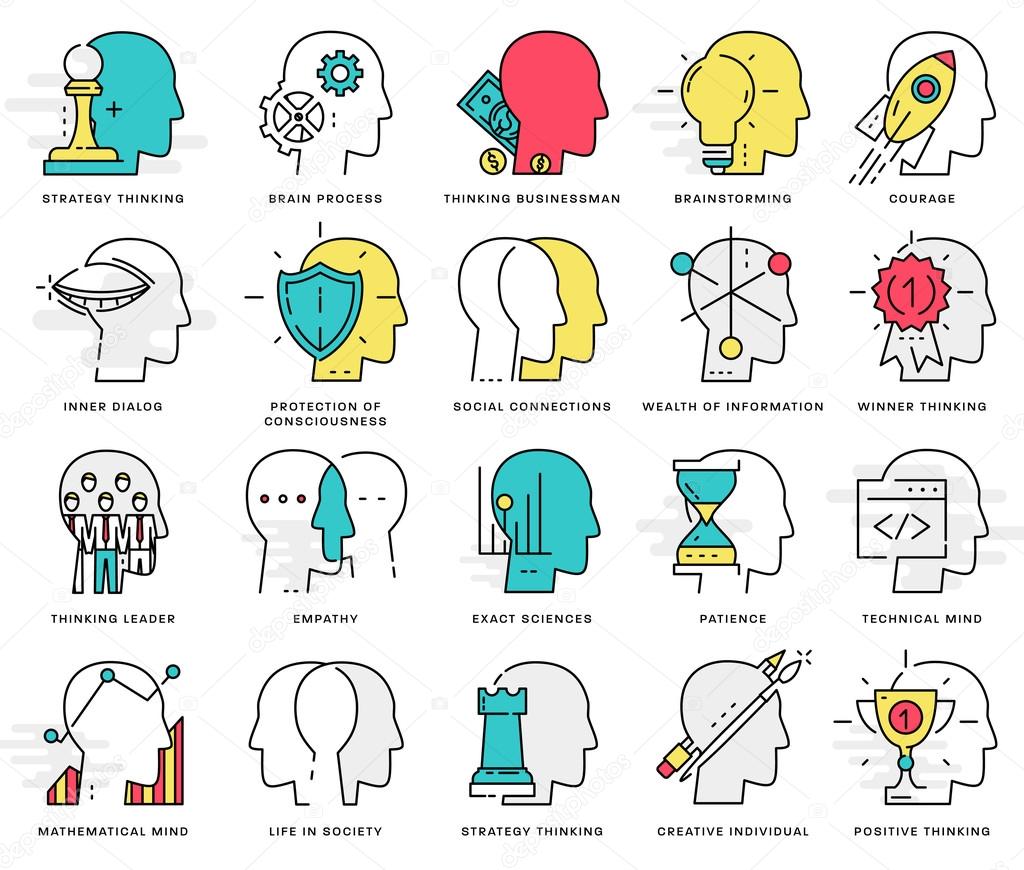 Brain, Mind Icons Set