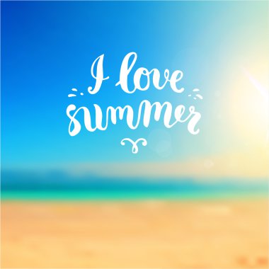 Yaz tasarım bulanıklık Beach arka plan ile