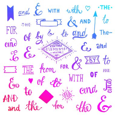 Hand Lettered Ampersands and Catchwords clipart