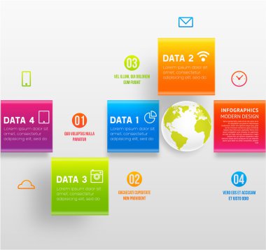Infographic dijital şablonu.