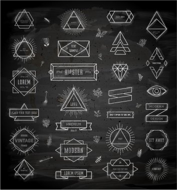 Vintage Hipster etiket kümesi.