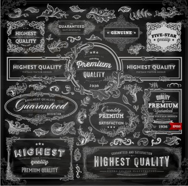 Kaligrafik tasarım ögeleri kümesi