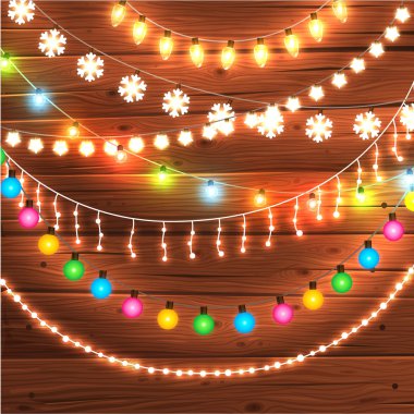 parlak Noel ışıkları küme