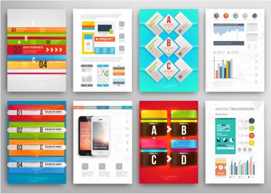 El ilanı, broşür tasarım şablonları kümesi.