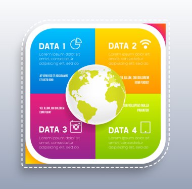 Infographic dijital şablonu.