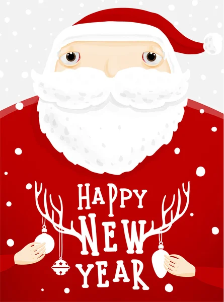 Santa Claus s popiskem nový rok — Stockový vektor