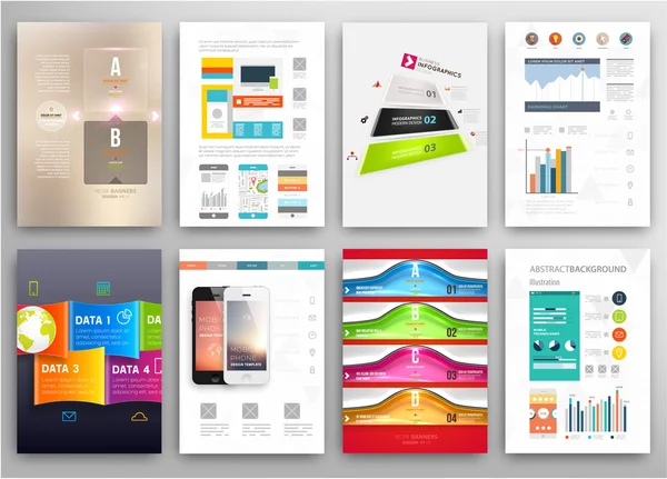 Conjunto de folhetos, modelos de design de brochura — Vetor de Stock