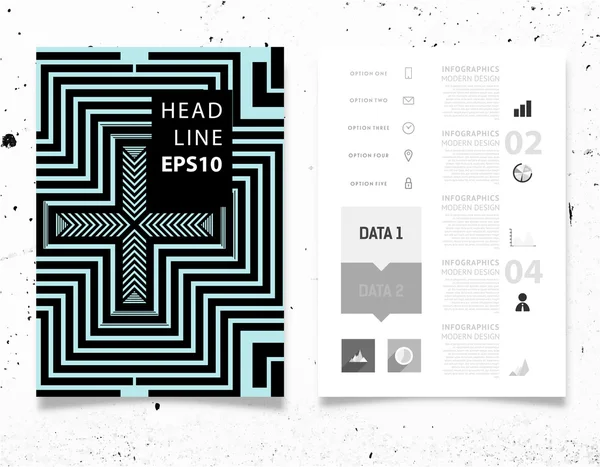 Fondo de patrón geométrico abstracto con infografía — Archivo Imágenes Vectoriales