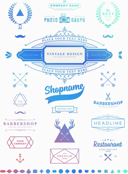 Insignes et logotypes vintage rétro — Image vectorielle