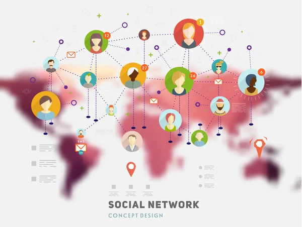 Social Network Vector Concept — Stock Vector