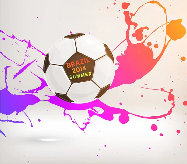 Soccer Ball and Paint Splashes — Stock Vector