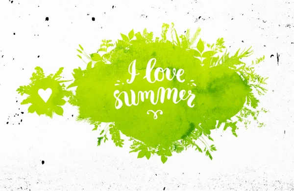 Grün blumigen Sommer Hintergrund — Stockvektor