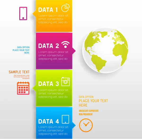 Modelo digital de infográfico para design de negócios . — Vetor de Stock