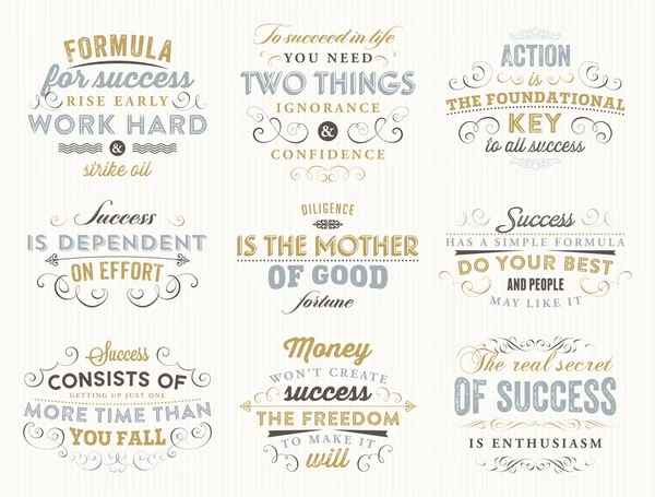 Set of Quotes Typographical Posters — Stock Vector