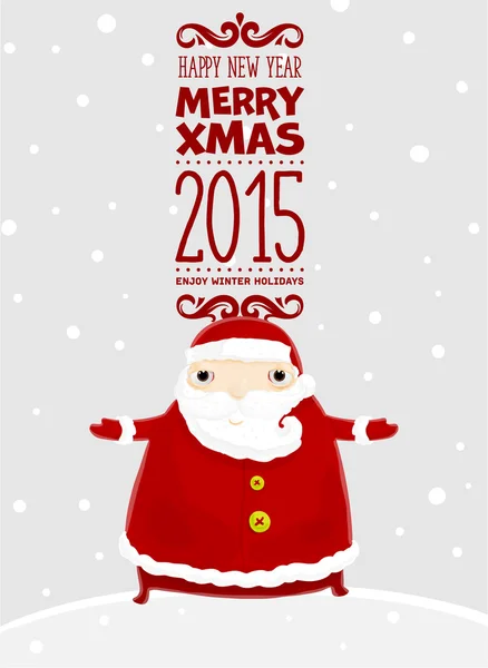 Santa Claus con la etiqueta de Feliz Navidad — Archivo Imágenes Vectoriales