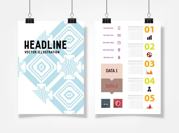 Infografik mit abstrakten geometrischen Mustern — Stockvektor