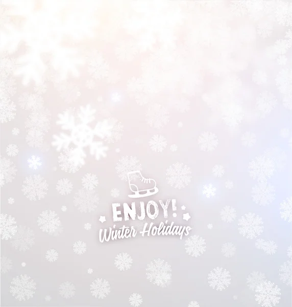 Christmas Background with Blurred Snowflakes — Stock Vector