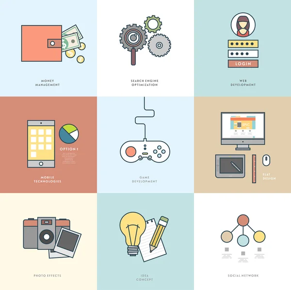 Collection of Flat Design Icons — Stock Vector