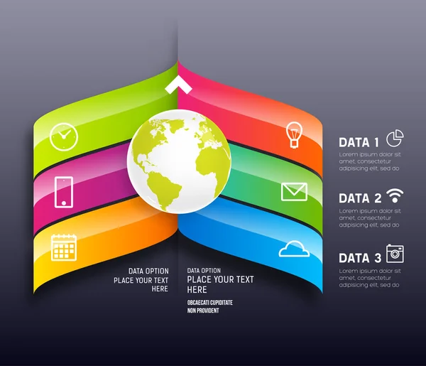 Modelo digital de infográfico . — Vetor de Stock