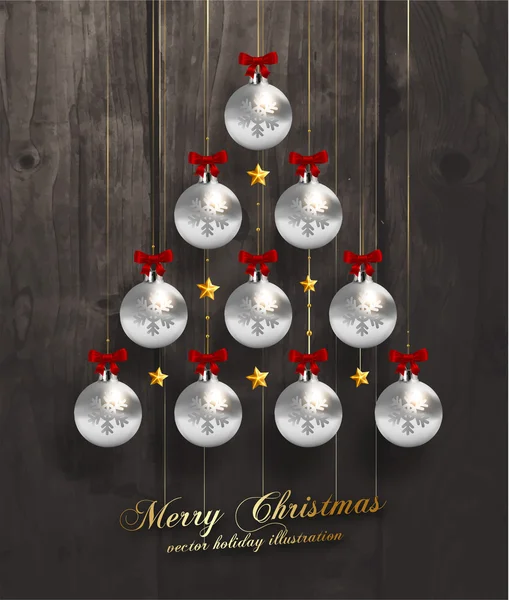 Boules et étoiles de Noël. — Image vectorielle