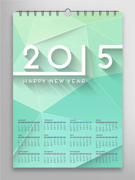 Färgglad kalender för 2015 år — Stock vektor